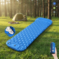 Matelas de camping gonflable ultraléger et imperméable avec oreiller intégré, pompe à pied, design compact, 4 saisons
