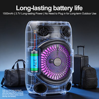 Enceinte portable Bluetooth pour fêtes, enceinte sans fil d'extérieur, stéréo domestique 10W, lumière LED, rechargeable, pour fêtes en extérieur, karaoké à domicile, usage quotidien