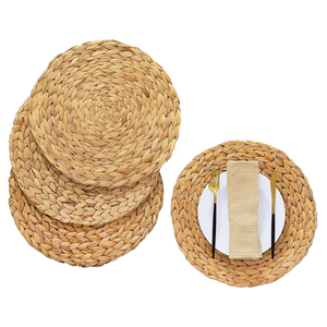 Round Rattan <strong>Placemats</strong> <strong>Circle</strong> Woven Seagrass <strong>Placemats</strong> Water Hyacinth Straw Braided Table <strong>Placemat</strong> - Product Image 2
