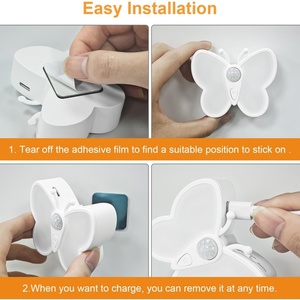 Lámpara Nocturna LED con Sensor de Movimiento, Recargable por USB, 2 Colores, para Habitación, Cocina, Gabinete, Mesita de Noche - Product Image 6