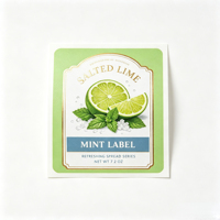 Stiker Botol Selai Buah Segar Custom Die Cut Tahan Air, Label Kemasan Makanan Gulung & Datar untuk Saus, Minuman & Bumbu