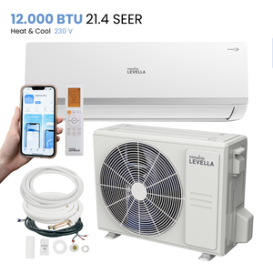 เครื่องปรับอากาศมินิสปลิตพรีเมียม 12000 บีทียู ฮีทปั๊ม 21.4 SEER2 220V ระบบแอร์ไร้ท่ออัจฉริยะพร้อม WiFi ราคาขายส่ง - Product Image 4