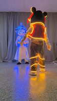 Costume de mascotte LED lumineux de personnage mythologique chinois, combinaison intégrale lumineuse en coton pour homme, idéal pour les spectacles sur scène