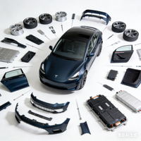 Kits de carrosserie pour pare-chocs avant Tesla Model 3/Y - Plastique ABS léger, robuste, fixation par boulons, ajustement universel, boulons de taille standard