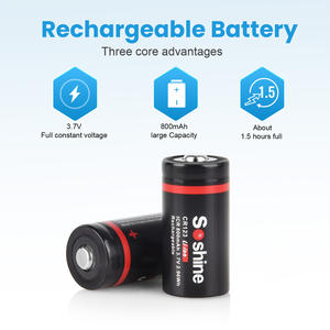 Soshine <span class=keywords><strong>Batterie</strong></span> <span class=keywords><strong>rechargeable</strong></span> Li-ion <span class=keywords><strong>CR123</strong></span> RCR123 16340 800mAh 3.7V <span class=keywords><strong>Batterie</strong></span> <span class=keywords><strong>rechargeable</strong></span> au lithium-ion en gros - Product Image 2