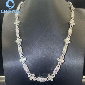 Oferta Especial: Cadena Cubana de Plata de Ley 925 con Moissanita, Collar y Pulsera con Ojo Turco, Estilo Hip Hop para Hombre y Mujer con Certificado GRA - Product Image 4