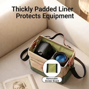 Bolso Bandolera Compacto para Cámara Profesional, Diseño Retro, PU Impermeable, Resistente a Impactos, Forro Desmontable, Convertible 3 en 1 - Product Image 3