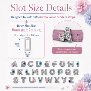 Letras deslizantes de diamantes de imitación de 8 mm con superficie esmerilada, de la A a la Z, para moda, regalo de fiesta, fabricación de joyas, pulseras DIY y collares para mascotas - Product Image 6