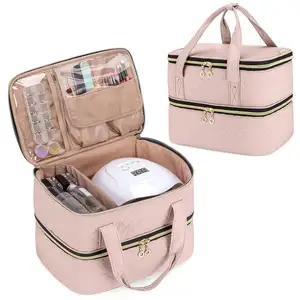 Wholesale Factory Cosmetic Bag Woman High Quality Waterproof Polyester Zipper Toiletry Makeup Bag