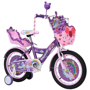 Vélo pour filles de 12 à 20 pouces, idéal pour les 3-12 ans, vélo princesse rose avec roues stabilisatrices, cadre en acier à haute teneur en carbone, vente en gros directe usine - Product Image 3