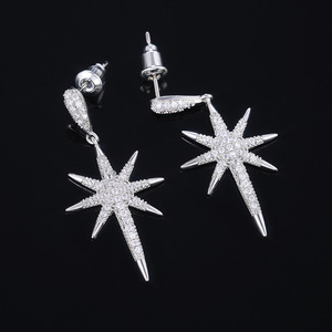 Orecchini a stella scintillanti da donna, orecchini geometrici, gioielli alla moda per tutti i giorni - Product Image 2