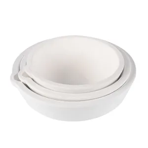 Alta Temperatura Tudo Tamanho Regular Quartzo Fusão Cerâmica Crucible Bowl Cadinho De Quartzo Branco