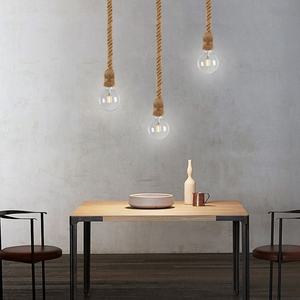 Bombilla de cuerda de elevación de lino Retro E26 E27 para decoración de techo - Product Image 2