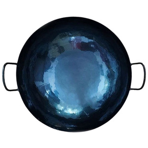 Grand wok rond en fer, non revêtu, antiadhésif, pour poêles à bois, diamètre 60 cm - Product Image 2