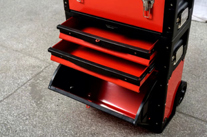 Caja de Herramientas con Asa Retráctil |   Maleta con Ruedas de Plástico Portátil de 3 Niveles |   Varilla Combinada Desmontable, Kit de Almacenamiento de Herramientas Manuales Portátil - Product Image 4