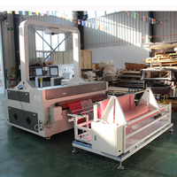 Machine de découpe laser CO2 de type portique, alimentation automatique, caméra CCD supérieure, CNC, refroidissement par eau, haute productivité, textile, bois, caoutchouc, papier