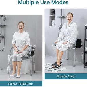 Tabouret de chaise de bain en aluminium réglable siège de banc de douche pour personnes âgées et handicapées meubles de maison amovible-pour une utilisation sous la douche - Product Image 4