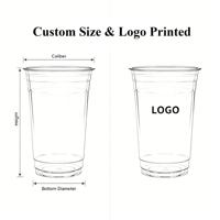Gobelets en plastique personnalisés avec logo 12oz 16oz 32oz pour café glacé, bubble tea, boba tea, desserts – Emballage en gros en PET pour café