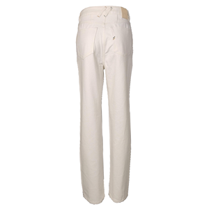 Jeans <span class=keywords><strong>Bianchi</strong></span> a <span class=keywords><strong>Vita</strong></span> <span class=keywords><strong>Alta</strong></span> e Gamba Dritta per Donna, 100% Denim di Cotone, <span class=keywords><strong>Pantaloni</strong></span> Ecologici Traspiranti con Lavaggio Regolare - Product Image 3