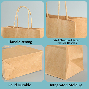 Yuhe Biopak Échantillons gratuits Sacs en <span class=keywords><strong>papier</strong></span> kraft brun personnalisés de taille personnalisée avec poignée en corde plate pour vêtements Cadeau à emporter - Product Image 4