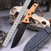 Couteau tactique de camping personnalisable Bochen 2026, lame en acier inoxydable, manche en plastique, qualité DIY pour la survie en plein air et la chasse
