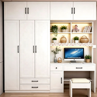 HANSIYI Bureau d'ordinateur et armoire intégrés pour chambre d'enfant, combinaison en bois massif, moderne, écologique, durable, grande capacité