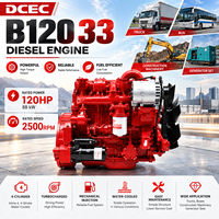 Ensemble moteur diesel turbocompressé 4 cylindres DCEC B120 33 EQB120-33 120HP 88kW 2500RPM et pièces pour camionnette et bus Dongfeng