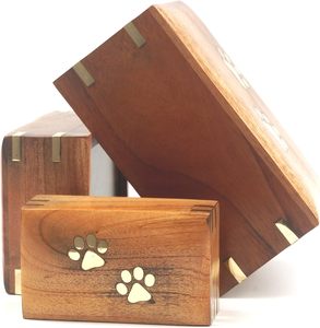 Wooden <strong>Pet</strong> Urns Cat and Dog Ashes <strong>Memorial</strong> <strong>Box</strong> with Photo Frame Solid Wood Funeral Supplies - Product Image 3