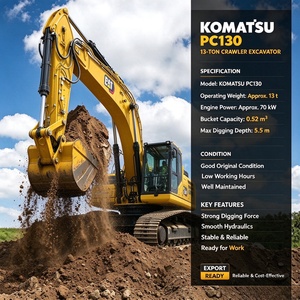 Excavadora Komatsu PC130 Usada de 13 Toneladas, Original, Fabricada en Japón, en Buen Estado, en Shanghái - Product Image 1