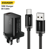 ESSAGER Kit 2 Pièces : Câble USB-C 29W 5V 3A et Chargeur USB-C PD 20W pour iPhone