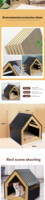 Kunden spezifische Indoor Luxus Pet House Massivholz Hunde bett Möbel mit nachhaltigem Merkmal und gedrucktem Muster