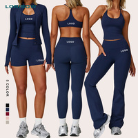 LORISOW Fabricants de vêtements de sport haut de gamme pour femmes, soutien-gorge de sport et pantalon de sport, leggings évasés, ensembles d'entraînement 5 pièces pour femmes