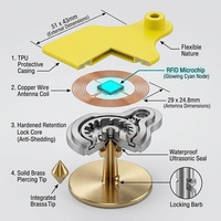 Étiquette d'oreille RFID UHF LF anti-chute en TPU pour le suivi et la gestion du poids du bétail (bovins, ovins, caprins)
