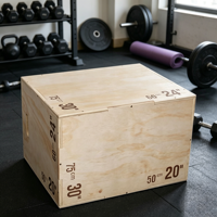 Attrezzatura per Allenamento Fitness, Plyo Box in Legno per Esercizi di Salto, Scatola Pliometrica Antiscivolo per Palestra