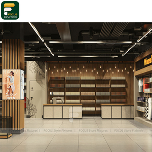 Custom Clothing Shop Garment Display Cabinet <b>Wall</b> Shelving Rack Checkout Counter Boutique - Product Image 2