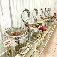 Nouveau Réchaud de Luxe Commercial en Acier Inoxydable 6L à Chauffage au Combustible pour Buffet, Traiteur, Mariage, Maintien au Chaud des Aliments, Ensemble Chauffe-Plat
