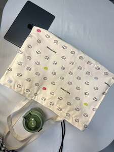 Sac fourre-tout en toile imprimée rayée, 100 % coton biologique, tendance écologique, avec poches intérieures, couture française, vente en gros - Product Image 5