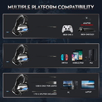 Entrepôt d'outre-mer Onikuma K5 Logo personnalisé Casque de jeu RVB Casque de jeu professionnel à réduction de bruit avec microphone