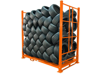 Étagère de stockage de pneus pliable sur mesure, robuste, réglable, antirouille, compatible avec les chariots élévateurs