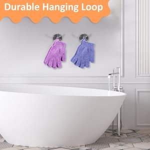 Guantes de baño exfoliantes de doble cara Piel de limpieza profunda para Spa Masaje Ducha Depurador Guantes exfoliantes para el cuerpo - Product Image 5