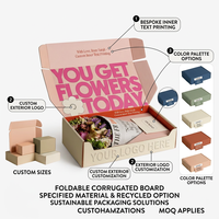 Boîte d'expédition pour fleurs en carton ondulé recyclable, personnalisée, imprimée et gaufrée, pour l'emballage de livraison de fleurs fraîches