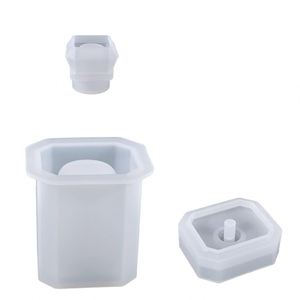 4-piece Set Storage Box, Vase Tray, Silicone <b>Mold</b> DIY, Gypsum Cement Lotus <b>Candle</b> Cup, Silicone <b>Mold</b> Set for Home Decoration - Product Image 2