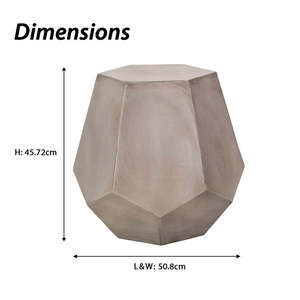 Mesa auxiliar de hormigón ligera para exteriores, perfecta como mesa auxiliar junto a su conjunto de chat o seccional - Product Image 2