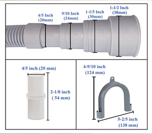Kit de extensión de manguera de drenaje de lavadora de alta calidad manguera de agua corrugada con soporte en U, 4 abrazaderas y adaptador - Product Image 2