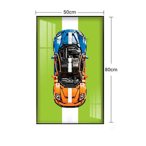 Cadre d'affichage de voiture en acrylique, vitrine murale, blocs de construction, voiture de course avec lumière LED pour la décoration de la maison - Product Image 3
