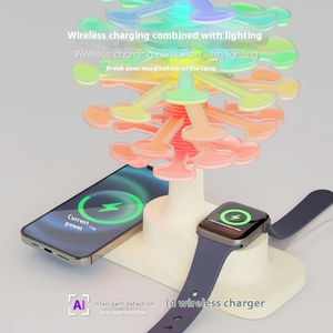 New Creative Gift Spiral Tree Wireless Charging Atmosphere <b>Desk</b> Lamp Mobile Phone Headset Watch Wireless Charging Night <b>Light</b> - Product Image 4