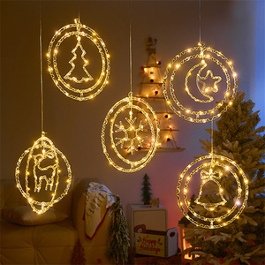 Caliente Navidad pared ventana ventosa lámpara Led Navidad copo de nieve diseño luces cálido Color blanco batería iluminación - Product Image 4