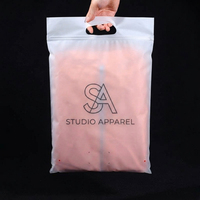 Sac à fermeture éclair mat givré imprimé sur mesure avec poignée souple pour l'emballage de supermarchés, de vente au détail et de vêtements