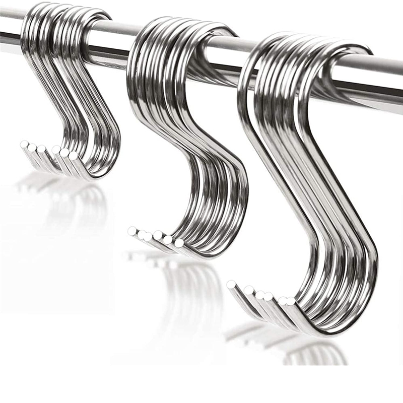 Stainless Steel Metal Hangers Hanging Hooks S Shaped Hooks For Kitchen, Work Shop, Bathroom, Garden