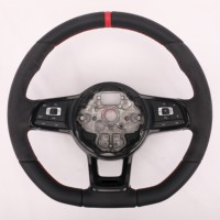 Volant en fibre de carbone en forme de D personnalisé pour Volkswagen Golf 7 GTI R-Line